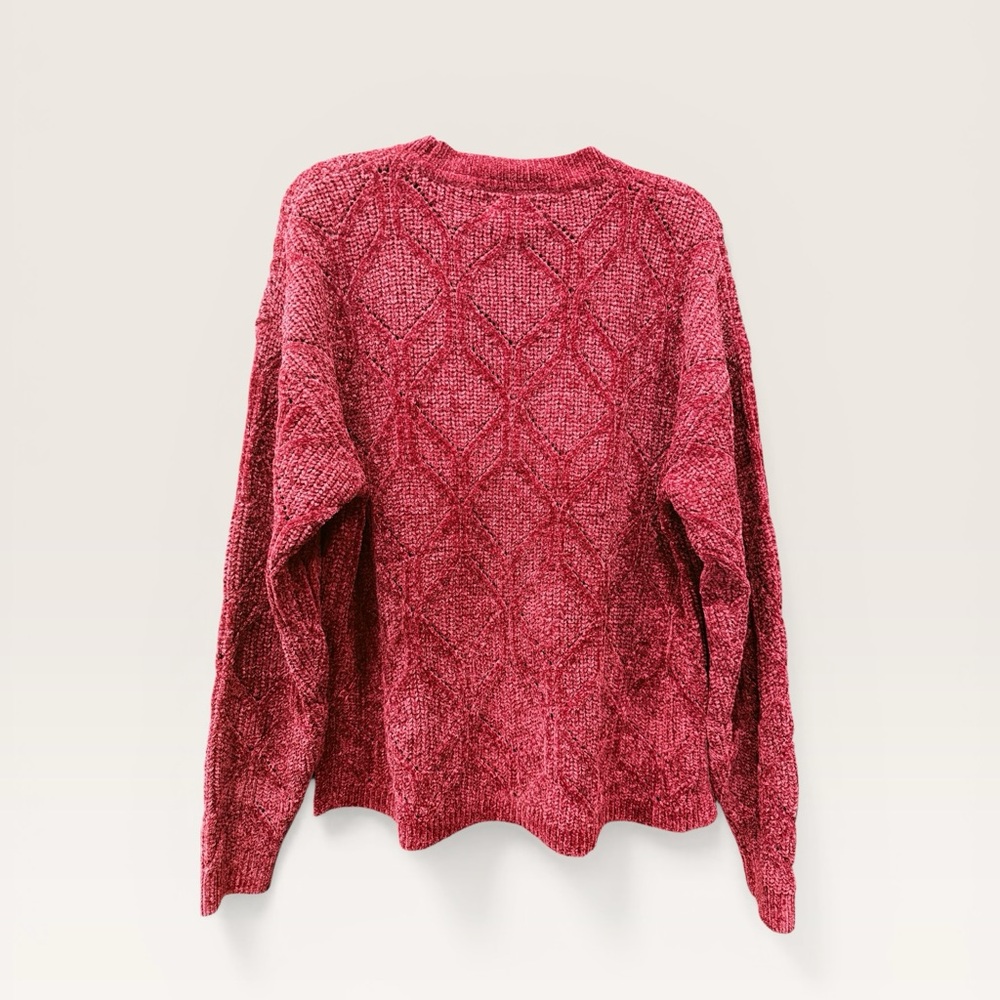 Weatherproof Vintage Chenille Diamond Knit Sweater – Red – Size L – NWT - Picture 3 of 3